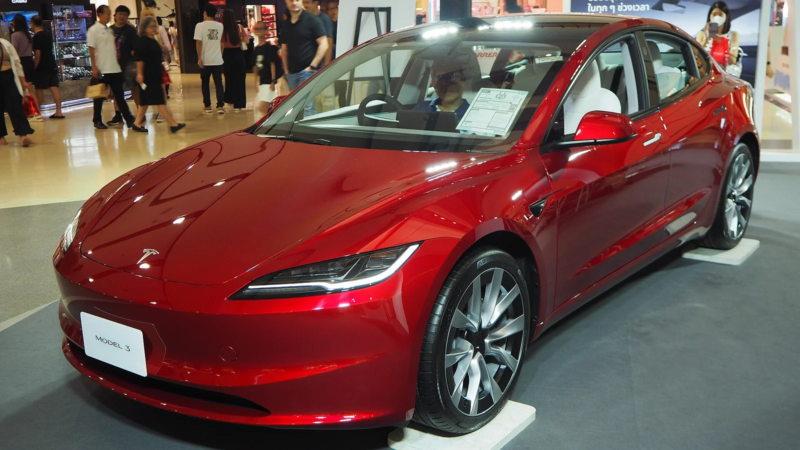 2023 Tesla Model 3 Highland Long Range AWD in Central Plaza Ladprao, Bangkok, Thailand.